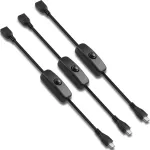 Hatmini micro usb jungtis (vyri&scaron;ka) į jungtį (moteri&scaron;ka) su jungikliu, įkrovimo kabelis 5v 2a, trumpas prailginimo laidas, palaikantis įkrovimo srovę usb įrenginiams