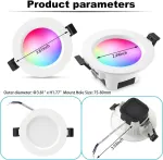 Pakabinamas &scaron;viestuvas Wlan bluetooth 9 w reguliuojamas led įleidžiamas prožektorius, lubų &scaron;viestuvas, wifi su i&scaron;maniuoju skydeliu, i&scaron;manusis tiltas, suderinamas su alexa, google assistant, rgbwc, 10 vnt. rinkinys