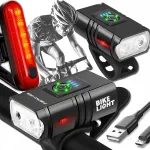Galingas dviračio žibintų komplektas priekinis galinis led atsparus vandeniui akumuliatorius usb