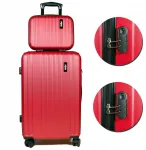 Kelioninis Mapi Kietas lagaminas, Abs rinkinys Mapi 75l bordo spalvos + 13l kosmetinė