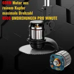 Conentool 600 W akumuliatorinis žoliapjovė su 2 x 2000 Ah akumuliatoriais, 24 V vejos kra&scaron;tų pjovimo įrankis su 4 tipų pjovimo peiliukais, 8500 aps./min krūmapjovė su pagalbiniu slystuvu, teleskopinis kotinis krūmapjovė