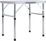 Sulankstomas stovyklavimo stalas, baltas, 60x45cm, aliuminis