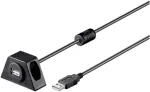 Goobay 93351 usb ilgiklis su laikikliu mp3 automagnetolai / usb 2.0 type a ilgiklis / 480 mbitų usb kabelis / juodas / 2 m