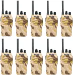 PNI PMR R40 CAMO ne&scaron;iojamų radijo stotelių rinkinys, 10 vienetų komplektas, 0.5W, 16 PMR, 1200mAh baterijos su įkrovikliais ir ausinėmis komplekte
