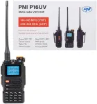 Ne&scaron;iojama VHF/UHF radijo stotelė PNI P16UV, 999 kanalai, dviejų dažnių juostų TX ir 6 juostų RX, VOX perdavimas, nuskaitymas (Scan), FM radijas, orų kanalai, Li-Ion 2600 mAh