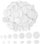 Dokeno 42 rinkiniai baltų plastikinių lėlių jungčių nuo 15 mm iki 45 mm baltos lėlės jungtys plastikinės me&scaron;kiukų jungtys "pasidaryk pats" amatų priedams me&scaron;kiukams