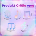 Alegre&reg; 100 vnt. disko kamuolių dekoratyvinis konfeti gimtadienio disko kamuolio dekoracija didelis konfeti gimtadienio muzikos raktas stalo dekoracija disko vakarėlio dekoracijos blizgučiai konfeti 8-ojo de&scaron;imtmečio