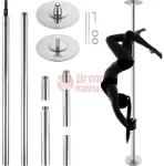 Reguliuojamas Pole dance stulpas VEVOR 282 cm, sidabrinis