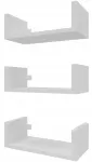 Pakabinamų lentynų komplektas Marand, 40x13,5 cm, 3 vnt., baltas