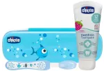 Chicco &ndash; bra&scaron;kių dantų pasta su fluoridu, dantų rinkinys, mėlynas