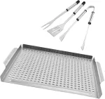 Plancha grilio plok&scaron;tė, grilio plok&scaron;tė, plancha grilis, grilio plok&scaron;tė, dujinis grilis, plancha kepimo skarda pagaminta i&scaron; nerūdijančio plieno, su mentele, 36 x 30 cm, 1,5 mm storio, stačiakampė, skirta lauko griliui
