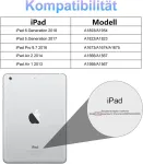 Klaviatūra, skirta ipad 6th generation su touchpad &ndash; dėklas-klaviatūra, skirta ipad 9.7, magnetinė nuimama lighting qwertz bluetooth klaviatūra, skirta ipad 6th gen 2018, 5th gen, pro 9.7, air 2 & 1, juoda