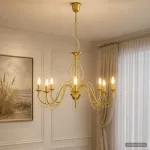 Pakabinamas &scaron;viestuvas Reguliuojamas sietynas E14 Metalas Auksinė &Oslash; 78 x 101 cm