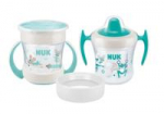 NUK Mini Cups 360&deg; kūdikio puodelis su neutraliu dangteliu