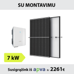 Saulės elektrinės komplektas 7kW su montavimu: auk&scaron;tos srovės inverteris SUNGROW Multi-MPPT + TrinaSolar VERTEX S saulės moduliai