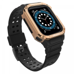 Dėklas I&scaron;maniojo laikrodžio Apple SE/7 silikoninis Hurtel dirželis, Juodos spalvos, 42/44/45 mm