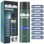 Gillette Mach3 Skutimosi Peiliukai, 8 vnt + Mach3 Gelis 200ml
