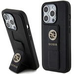 Apple iPhone 15 Pro Max Guess Hardcase Grip Stand 4G Saffiano Strass (GUHCP15XPGSSADK) telefono dėklas juodos spalvos