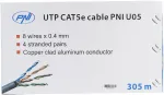 CAT5e UTP kabelis PNI U05 su 4 poromis internetui 1 Gigabit ir stebėjimo sistemoms, ritė 305m