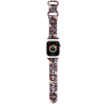 Apyrankė Apple Watch 1 / 2 / 3 / 4 / 5 / 6 / SE / 7 / 8 (38 / 40 / 41 mm) Hello Kitty Strap Silicone Tags Graffiti (HKAWMSDGPTP) rožinės spalvos