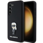 Samsung Galaxy S23 Karl Lagerfeld silikoninis dėklas Ikonik Metal Pin (KLHCS23SSMHKNPK) juodos spalvos