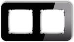 Karlik Elektrotechnik 12-12-IRSZ-2 ICON Universalus dvigubas suapvalintas rėmas - stiklo efektas (rėmas: juodas dugnas: juodas) 12-12-IRSZ-2