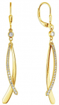 Evolution Group Long auksinis-plated earrings with zircons 11540.1/AU