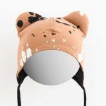 Baby cotton cap with ears New Baby paw mustard, size 56 (0-3m), 56 (0-3m)