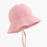Baby Muslin Hat New Baby pink, 62 (3-6m)
