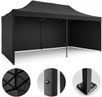 Sodo paviljonas su 3 sienomis, 3 x 6 m, juodas, Plonos
