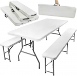 Gardlov Sulankstomas sodo stalas 180cm + 2 suolai