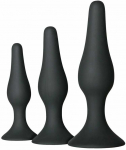 EasyToys Anal Training Set - 3 Size Silicone Model, Juodas