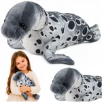 Lean Toys Pliu&scaron;inis ruonis, pilkas, 50 &times; 30 &times; 25 cm