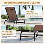 Lauko gultas su ratukais ir 6 padėčių atlo&scaron;u, rudas, 190&ndash;164 &times; 69 &times; 36&ndash;101 cm