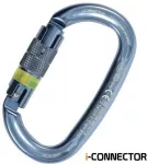Italija KONG i-Ovalone Twist Lock Bright Titanium &ndash; ovalus karabinas su NFC