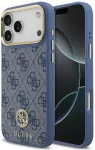 Dėklas Guess 4G Strass Logo MagSafe do iPhone 18 Pro Max / 17 Pro Max mėlyna