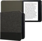 Kwmobile dėklas, suderinamas su kobo libra colour/tolino vision colour - drobės Ereader apsauginis dėklas - antracito juodas