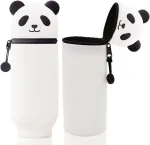Wvfhvisl Kawaii pie&scaron;tukinė 2 in 1 mink&scaron;ta animacinė pie&scaron;tukinė silikoninė teleskopinė pie&scaron;tukinė miela panda vaikams mokyklai namų biuro reikmenys, vienspalvė, i&scaron;plečiama pie&scaron;tukinė