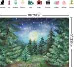 Hnmdmyi 2.1 x 1.5 m nuotraukų fonas mi&scaron;ko žvaigždėta naktis kalėdų eglutė mi&scaron;ko kaimo fotografijos fonas vaikų gimtadienio vakarėlio kūdikio sutiktuvių dekoracijos reklaminis skydelis nuotraukų siena nuotraukų dėžutė