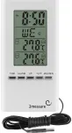 Browin&reg; Elektroninė meteorologijos stotis su lauko davikliu - tikslus temperatūros ir drėgmės rodmuo vidaus ir lauko naudojimui, stilinga balta