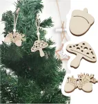 Sg Store 200 vnt. medinių papuo&scaron;alų, dekoratyvinės medžio drožlės voverės grybų lapų ežiuko gilių &scaron;akų formos mediniai diskai ornamentai "pasidaryk pats" scrapbooking amatų gamybai
