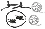 Hidrauliniai stabdžiai Shimano Mt200 Komplektas priekis ir galas su diskais Rinkinys