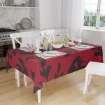 Le Jardin du Lin virtuvinis dekoratyvinis staltiesė raudona juoda 140 x 160 cm - sukurta ir pagaminta Turkijoje