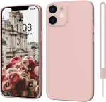 Orda silikoninis dėklas, skirtas iphone 12 mini, itin plonas su mikropluo&scaron;tu, atsparus įbrėžimams, visapusi&scaron;kai apsaugantis dėklas, skirtas iphone 12 mini 5.4 colio, rožinis