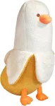 Shownicer pliu&scaron;inis žaislas bananinė antis, kawaii antis, mink&scaron;tas žaislas bananas, pliu&scaron;inė pagalvėlė, mink&scaron;tas žaislas, dekoratyvinė pagalvėlė, dovana vaikams, mergaitėms, berniukams, 30 cm