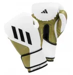 Bokso pir&scaron;tinės Adidas Speed Tilt 350, 10 oz, baltos/auksinės