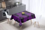 Le Jardin du Lin virtuvinis dekoratyvinis staltiesė, violetinė, juoda, 140 x 140 cm - sukurta ir pagaminta Turkijoje