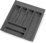 Emuca - įrankių organizatorius, stalčių organizatorius virtuvei, įrankių dėklas, 6 skyriai, modulis 45 cm, plastikas, antracito pilka