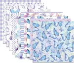 Cc home 24 lapų violetinės spalvos drugelio ra&scaron;to scrapbooking popierius, 12 dizainų dvipusis 30 x 30 cm kvadratas, rankdarbiai ir dekoravimas
