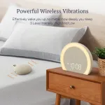 Anjank itin garsus vibruojantis žadintuvas, žadintuvas su 9 spalvomis, naktinė lemputė, 8 žadintuvo tonai, Usb-c įkrovimo stotelė, 0&ndash;100 % reguliatorius, skaitmeninis Led dvigubas žadintuvas vaikams, giliai miegantiems, sunkiai keliamiems